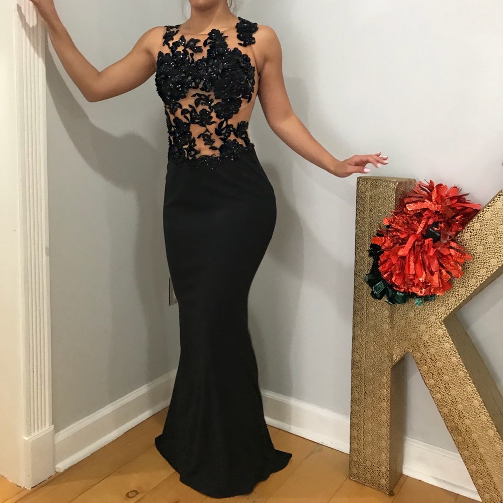 Beautiful designer gown with Swarovski crystals